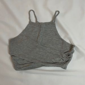 Cute grey twist crop top